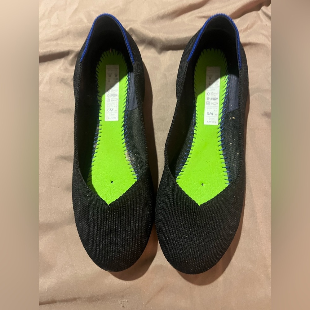 Rothy's Black Flats with Black  Insoles